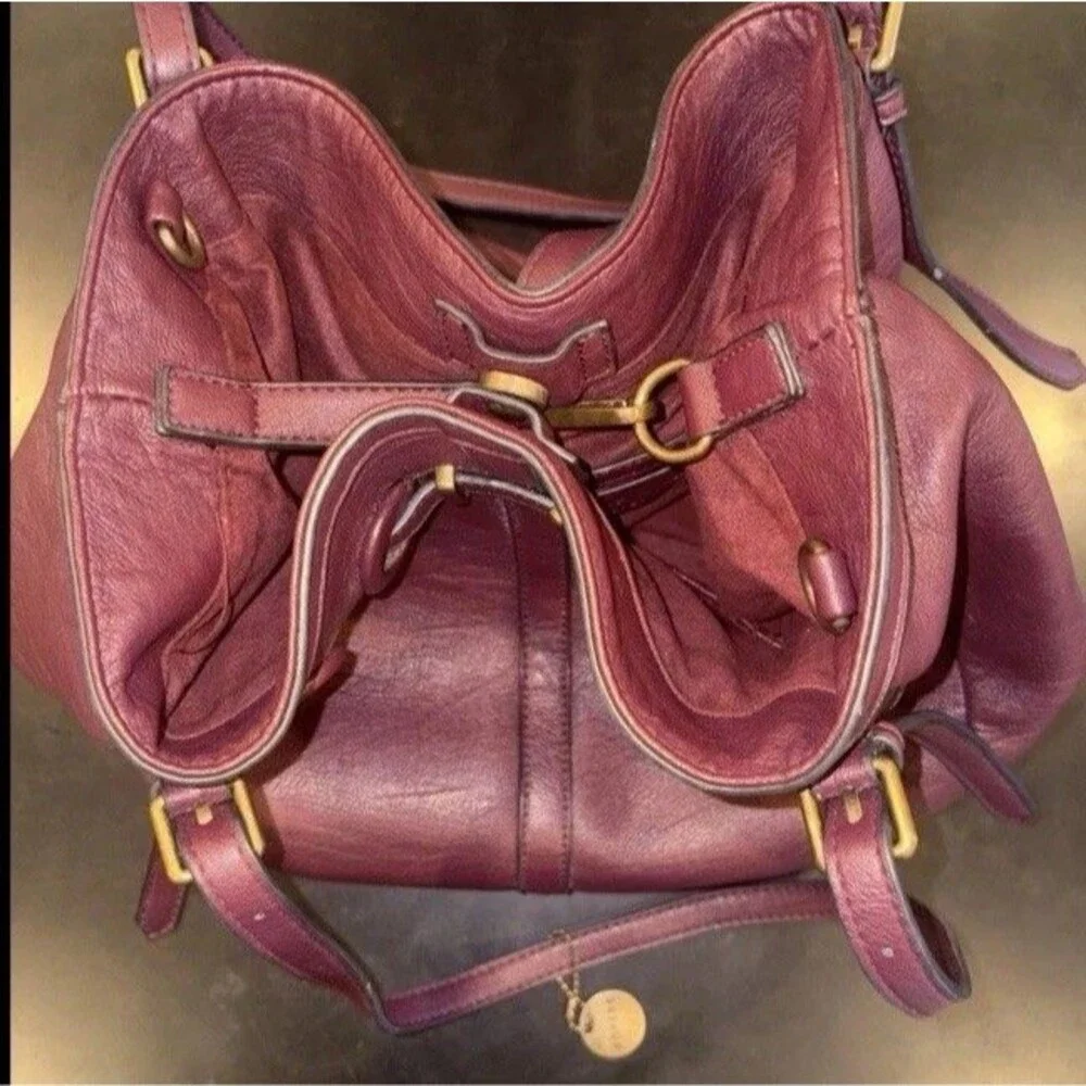Ampere Large Oxblood Vegan Leather Shoppers Tote Shoulder Bag No Crossbody Strap